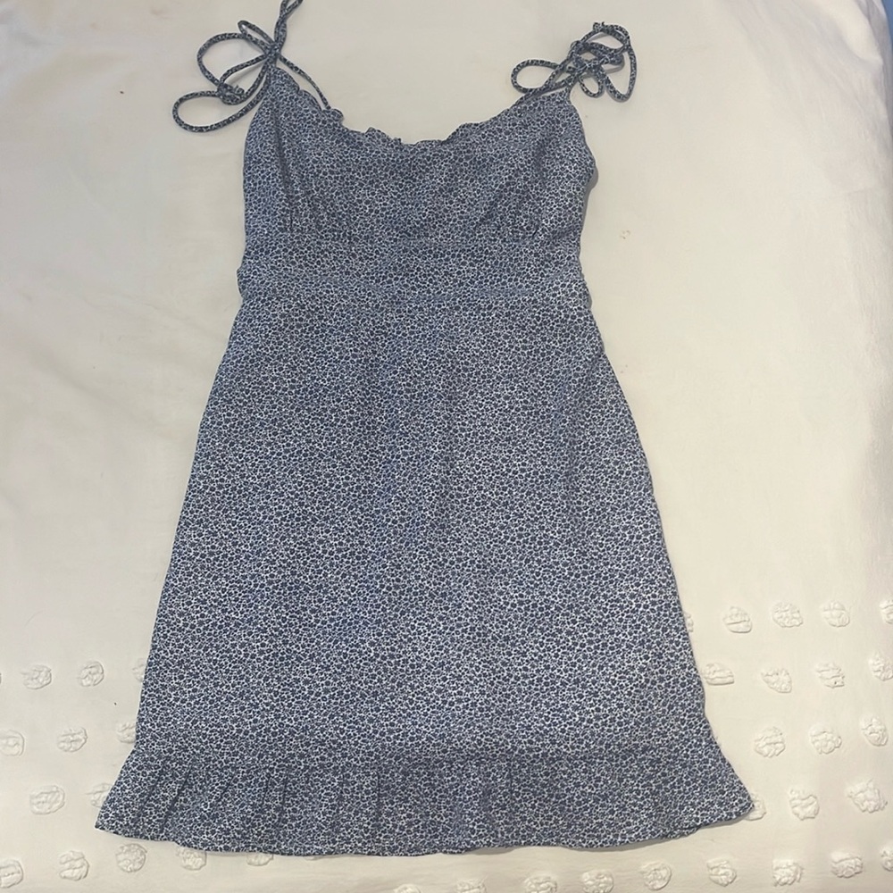 Blue and White floral mini dress